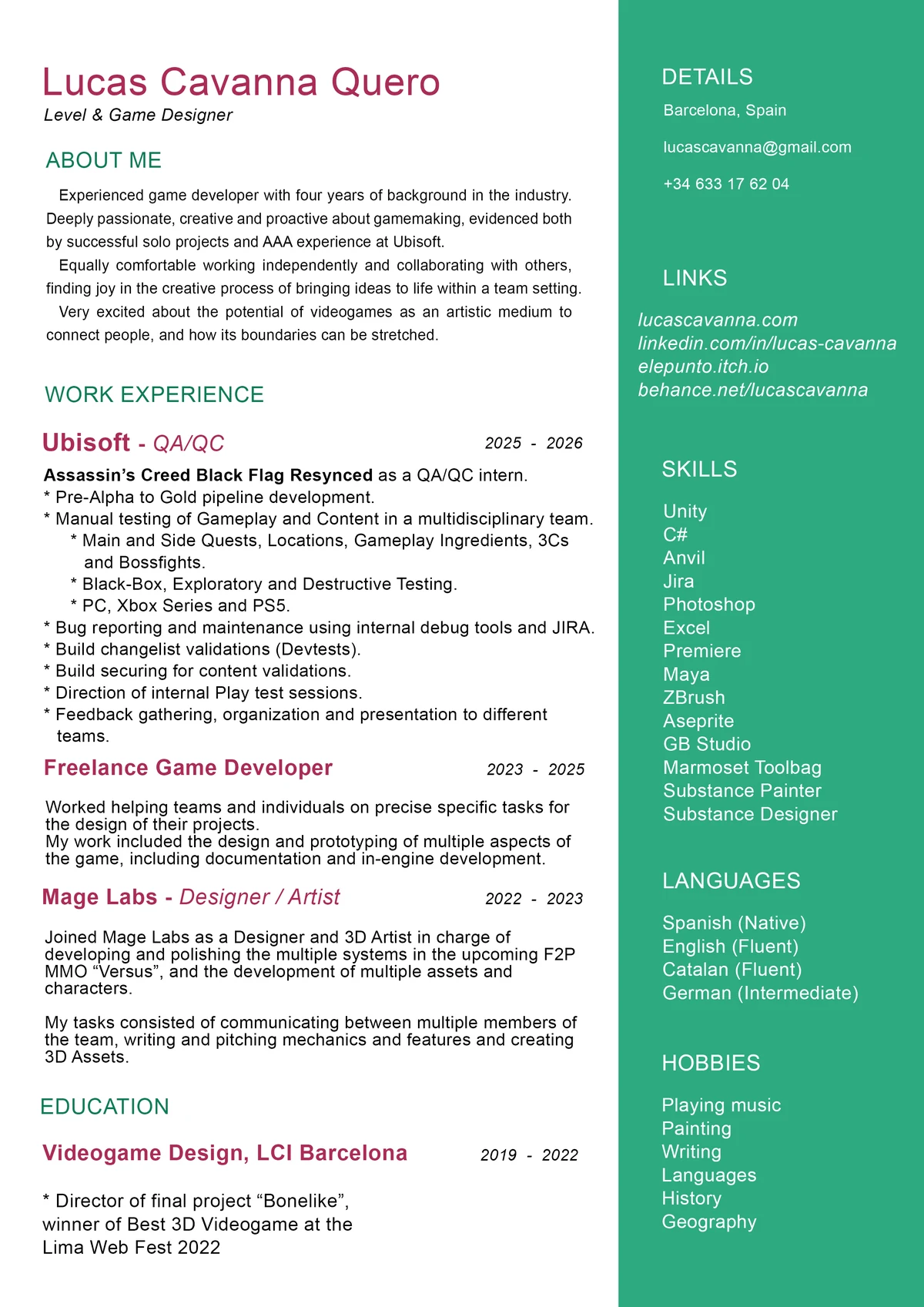 Lucas Cavanna's CV (opens the PDF)